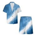 thumbnail image 4 of IWRICH Men's Short Sleeve Suit Sets Tie-Dye Formal Blazer Jacket and Shorts Wedding Party Business Casual Attire 02-Blue L, 4 of 4