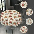 thumbnail image 2 of Christmas Ball Star Party Cute Bell Round Tablecloth Waterproof Wipeable Tablecloth Cover Home Restaurant Kitchen Picnic Party Decoration 60 Inch Circular Tablecloth for 20-47 Inch, 2 of 6