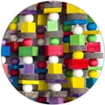 thumbnail image 4 of Juguete para masticar loros y pájaros grandes, bloques de madera naturales multicolores, juguetes para rasgar loros y pájaros sugeridos para grandes, 4 of 7