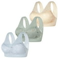 thumbnail image 2 of Women's Bra 3 Pack Posture Support Bras - Women'S Wireless Comfort Bras,Blue Women's Bra 2XL, 2 of 9