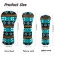 thumbnail image 6 of Uorisanigo Golf Club Head Covers - Driver, Fairway #3#5, Hybrid Headgear, Premium Aztec Turquoise Print Headcovers Set Fit Most Clubs, PU Leather Headcovers, Golf Accessories, 6 of 7