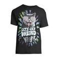thumbnail image 6 of Let's Get Weird Trippy Cat Men's and Big Men's Graphic T-shirt, 6 of 6