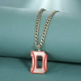 thumbnail image 2 of Baseball Initial A-Z Letter Pendant Necklace Cuban Chain Stainless Steel Jewelry, 2 of 9