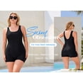thumbnail image 2 of Ocean Blues Women's One-Piece Swimsuits Color Block Print Swimsuits Boyleg Tummy Control One Piece Bathing Suit Athletic Training Swimwear For Women, 2 of 9