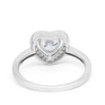 thumbnail image 7 of Halo Dazzling Heart Promise Ring Round CZ 925 Sterling Silver Size 10, 7 of 7