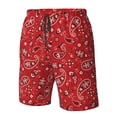 thumbnail image 4 of Fotbe Red Paisley Floral Trajes de Baño Estampados para Hombre, Shorts de Verano de Secado Rápido, Ropa de Playa, Bañadores-XX-Large, 4 of 6