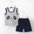 thumbnail image 3 of Kaprioy Summer Outfits Set For Kids Baby Boy Clothes Cute Cartoon Tank Tops+Shorts Outfits Lightweight Elastic Cotton Short Sets, 3 of 5