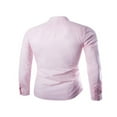 thumbnail image 4 of Men‘s Slim Fit Shirt Long Sleeve Button Down Tops Solid Color Casual Business Work  Shirts, 4 of 5