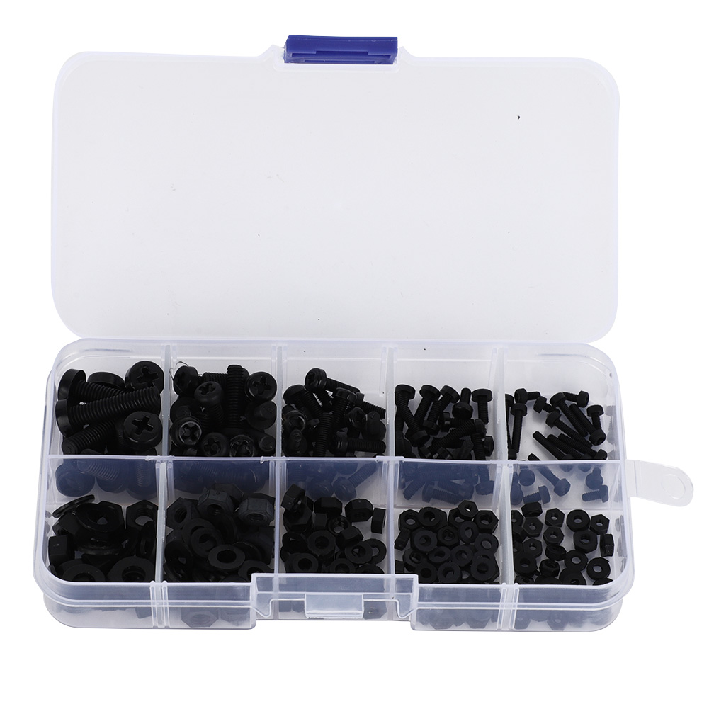 M2 M2.5 M3 M4 M5 Screws Nuts Set, 270PCS Nylon Screw Nut Washer