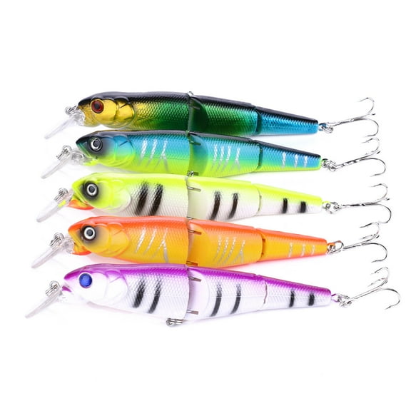 HENGJIA Fishing Lures 5pcs Multi Jointed Fish Fishing Kits Slow Sinking Lifelike Swimbait Freshwater and Saltwater for Trout Bass Lures, 4.92"/0.57oz