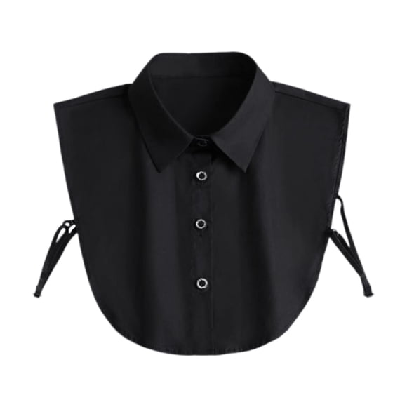 Blusa elegante y de color negro con cuello falso para mujer, para prendas de vestir, camisas y uniformes