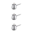 thumbnail image 1 of Youkk Pot For Milk Exquisite Craft Smooth Line Extra Thick Stainless Turkish Handle Steel Long Cup Silver 400ml 3Set, 1 of 1