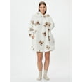 thumbnail image 3 of Teddy Patterned Pocket Detail Plush Robe, 3 of 6