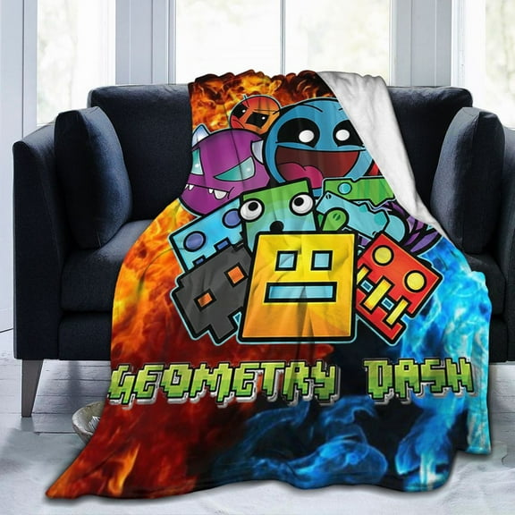 Geometry Dash Ultra-Soft Micro Fleece Blanket Cozy Blanket Thick Warm Plush Throw Blanket Sofa Cushion 40"X30"