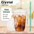 thumbnail image 3 of Juego de 25 vasos de plástico Baderke con tapas y pajitas, 470 ml, para café, 3 of 6