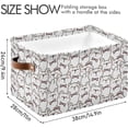thumbnail image 4 of Coolnut Cute Cartoon Bear Storage Basket Foldable Storage Bin 2 Pack, Canvas Rectangular Storage Basket with Leather Handles for Home Closet & Office Decor Gifts, 4 of 7