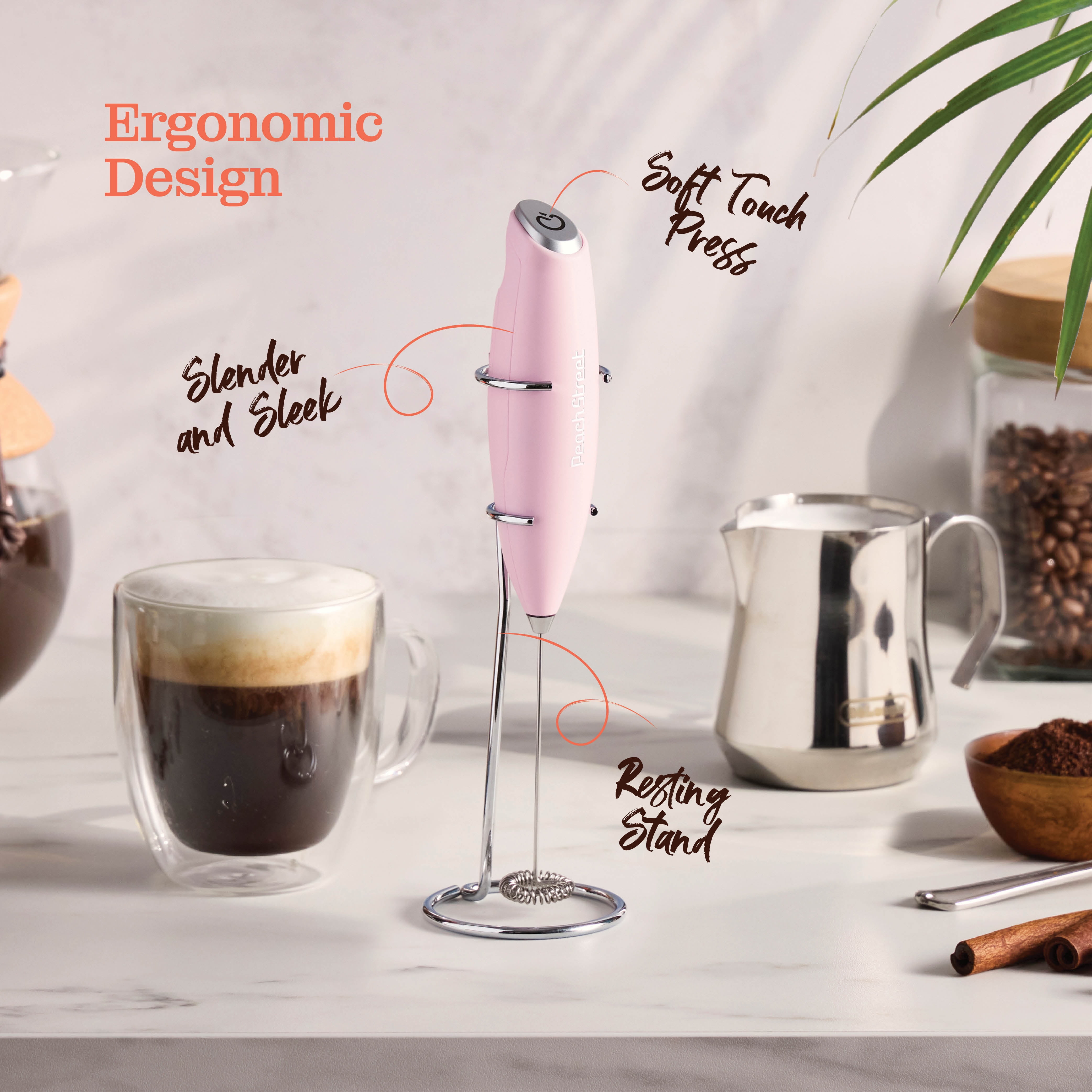 Frother Handheld, Electric Milk Frother, USB C Rechargeable Milk Frother,  Mini Frother with Stand, Kitchen Gift Hand Frother for Coffee Cappuccino,  Frappe, Matcha, Hot Chocolate-Stainless Steel Silver,Father's Day, Mother's  Day, Valentine's Day