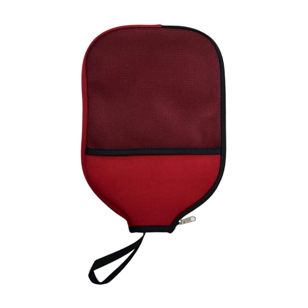 Funda protectora universal para pala de pickleball con cremallera y bolsillo de malla. Rojo
