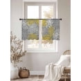 thumbnail image 5 of Yellow Gray Floral Semi Sheer Window Curtains 54 Inches Long, Farmhouse Retro Abstract Flowers Art Rod Pocket Voile Silky Chiffon Curtain Light Filtering Drapes for Living Room, 52"x54", 2 Panels, 5 of 9