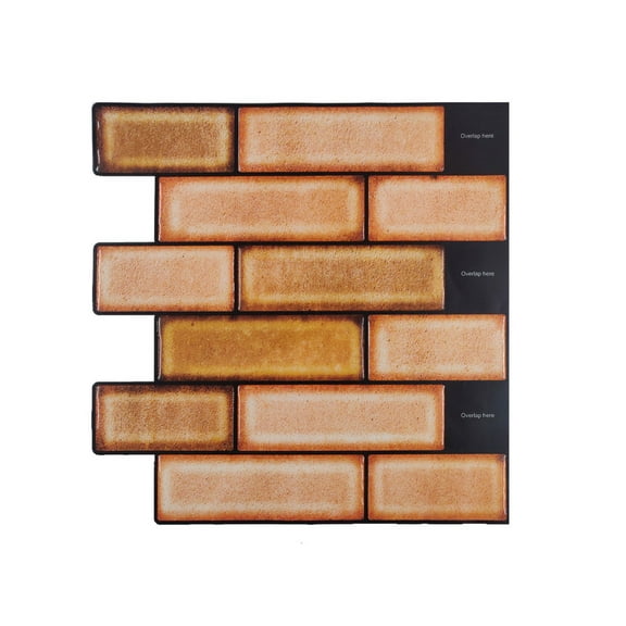 Mosaicowall 10-Sheet Peel and Stick Tile - 11.9"x11.8" Premium Kitchen Self Adhesive Backsplash Tile