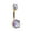 Purple, variant on Golden Opal Sparkle Prong Set WildKlass Belly Button Ring