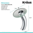 thumbnail image 6 of Kraus Tall Waterfall Bathroom Faucet for Vessel Sink with Frosted Glass Disk, Chrome Finish, 6 of 10