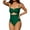 Dark Green, variant on Charmo Womens Scalloped One Piece Bathing Suit Cutout Swimsuit Monokini