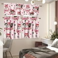 thumbnail image 3 of fihei Valentine''s Day Kitchen Curtains 3 Piece Set, Valentines Decoration for Home Indoor Farmhouse Kitchen Curtain and Valances Set 36'''' Pink Short Window Curtain Window Decor, 3 of 4