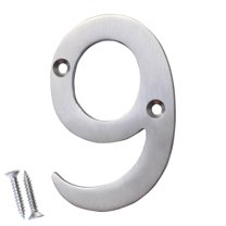 RCH Hardware NO-BR2270-75 Brass House Number, 3 Inch, Satin Chrome