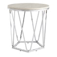 thumbnail image 5 of SEI Furniture Luna 22" Round Faux Stone Top Accent End Table in Silver, 5 of 5