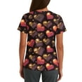 thumbnail image 3 of Womens Valentines Day Scrub Tops Plus Size Loose Short Sleeve Cute Valentine Love Printed Scrub Shirts Casual V Neck Scrubs Nursing Workwear Medical Nurse Uniform with Pockets Black M, 3 of 5