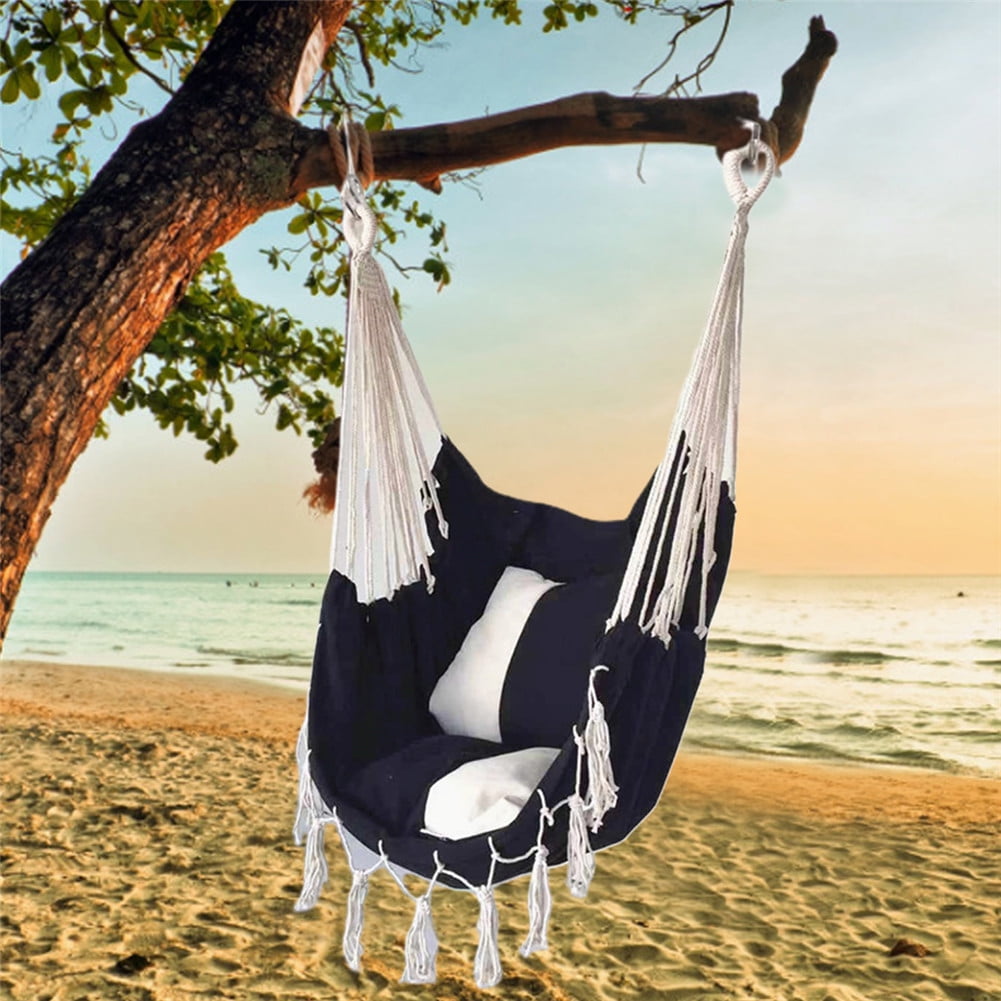 Hanging Chair with Cushion Canvas Swing Chair Seat for Children Adult