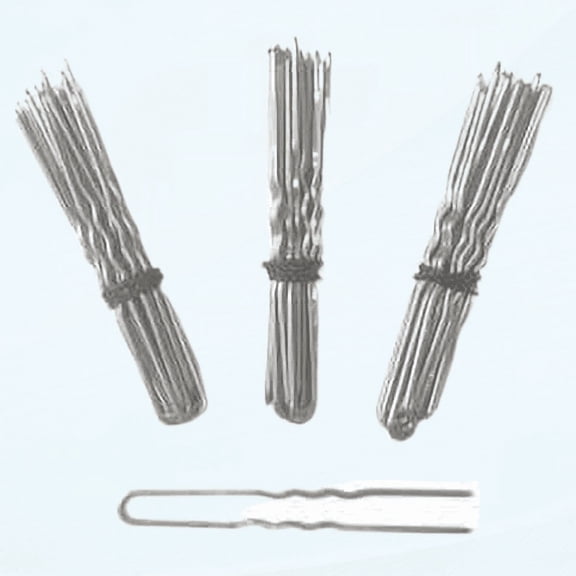 3 Pack Crinkled Amish Heavy Duty Hair Pins (3 Inch Crinkled, Silver)