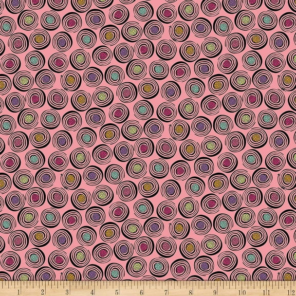 Quilting Treasures Quilt Fabrics Sugar Rush Licorice Rolls Quilt Fabric, Bubblegum, 100% Cotton Fabric sold by the yard