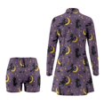 thumbnail image 3 of Aplkyhs Halloween Witch Moon Women's Tennis Golf Dresses with Built in Shorts Pockets Lightweight Long Sleeve 1/4 Zip Up Workout Athletic Dresses Moisture Wicking 2 Piece Set, 3 of 7
