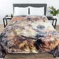 thumbnail image 2 of Lavish Home Heavy Fleece Pair of Wolves Pattern-Plush Thick 8 Pound Faux Mink Soft Blanket for Couch Sofa Bed (74? x 91, Multicolor, 2 of 3