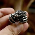 thumbnail image 5 of PAMTIER Men's Stainless Steel Domineering Crocodile Skull Head Biker Ring Vintage Punk Band Skeleton Alligator Wrap Shape Wild Animal Charm Size 13, 5 of 6