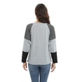 thumbnail image 3 of Aosijia Spring Fall Tops for Women Long Sleeve Round Neck Button Casual Loose Top Striped Color Block Stitching T Shirt Blouse, 3 of 7