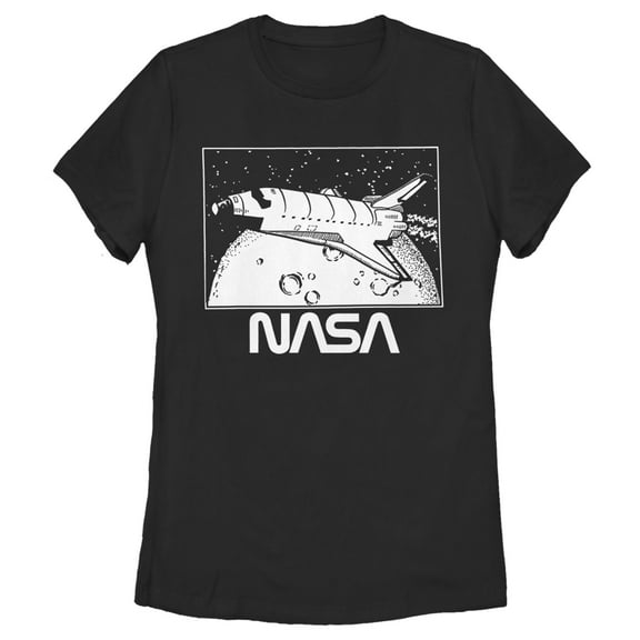 Women's NASA Vintage Shuttle Frame Graphic Tee Black X Large