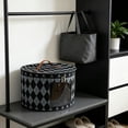 thumbnail image 2 of Round Hat Boxes with Lidssoft Large Hat Storage Box with Handle Transparent Window and Zip, Foldable Travel Hats Boxes Storage for Storing Clothes, Toys, 2 of 6