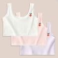 thumbnail image 3 of WMTBSRSW Soft Cotton Training Bras for Teens Girls Seamless Light Bralette Cute Grahpic U Neck Sports Crop Tank Tops for Age 7-12 Years 3 Pack, 3 of 9