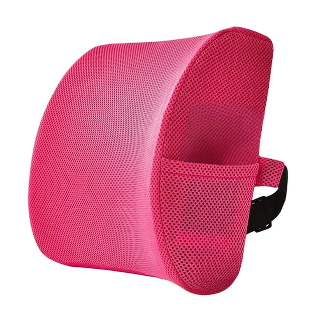 Milaget Back Support Cushion Breathable Lightweight Memory Foam for Sofa Home Gift Rose Red