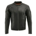 thumbnail image 4 of Milwaukee Leather SH1010 Men's 'Scooter' Black Vented Leather Jacket with Side Laces 10X-Large, 4 of 9