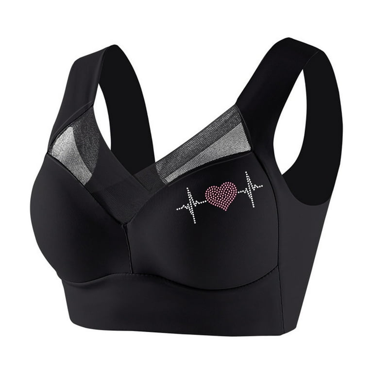 Sakmal Workout Sports Bras for Women Plus Size Solid Black