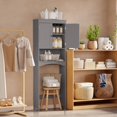 thumbnail image 6 of Over The Toilet Storage Cabinet, Asofer Bathroom Space Saver Organizer above Toilet with Adjustable Shelf & Door, 6 of 10