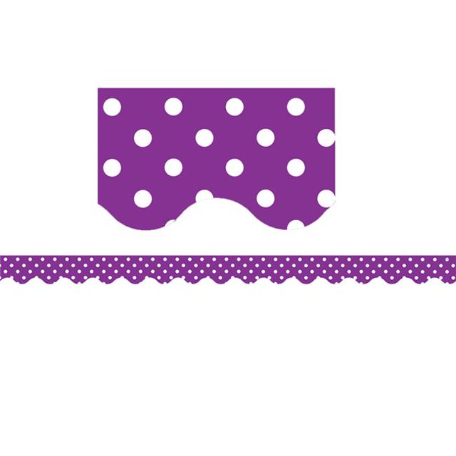 Teacher Created Resources TCR5499BN Bordure Festonnée Mini Pois Violet - Pack de 6