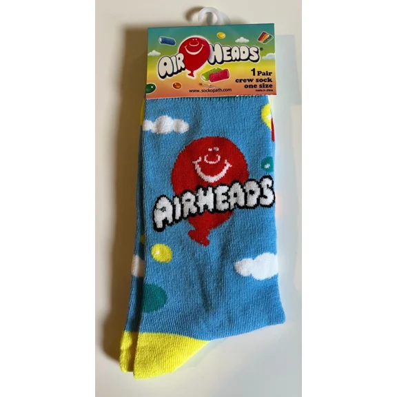 AIRHEADS Candy Adult Unisex Novelty Crew Socks One Size