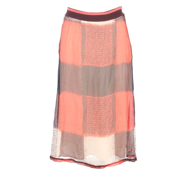 Pre-Owned Marni Sheer Check Skirt in Multicolor Silk