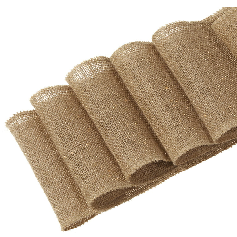 3 Pack Burlap Garland and Wreath Ribbon Wide 5 x 15 Yards Natural Jute 5  Inch 15-feet 3 Rolls, (Natural, 5Inch X 15yards) not Wired