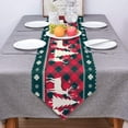 thumbnail image 2 of Chemins de Table avec Sapin de Noël, Orignal, Cerf, Rouges, à Carreaux Buffalo pour les Fêtes, Antidérapants, en Jute, Chemin de Table en Coton et Lin, Foulards de Table, Décor de Mise en Scène pour Ferme, Mariage, Fête, Souper, Maison, 13X70 Pouces, 2 of 8